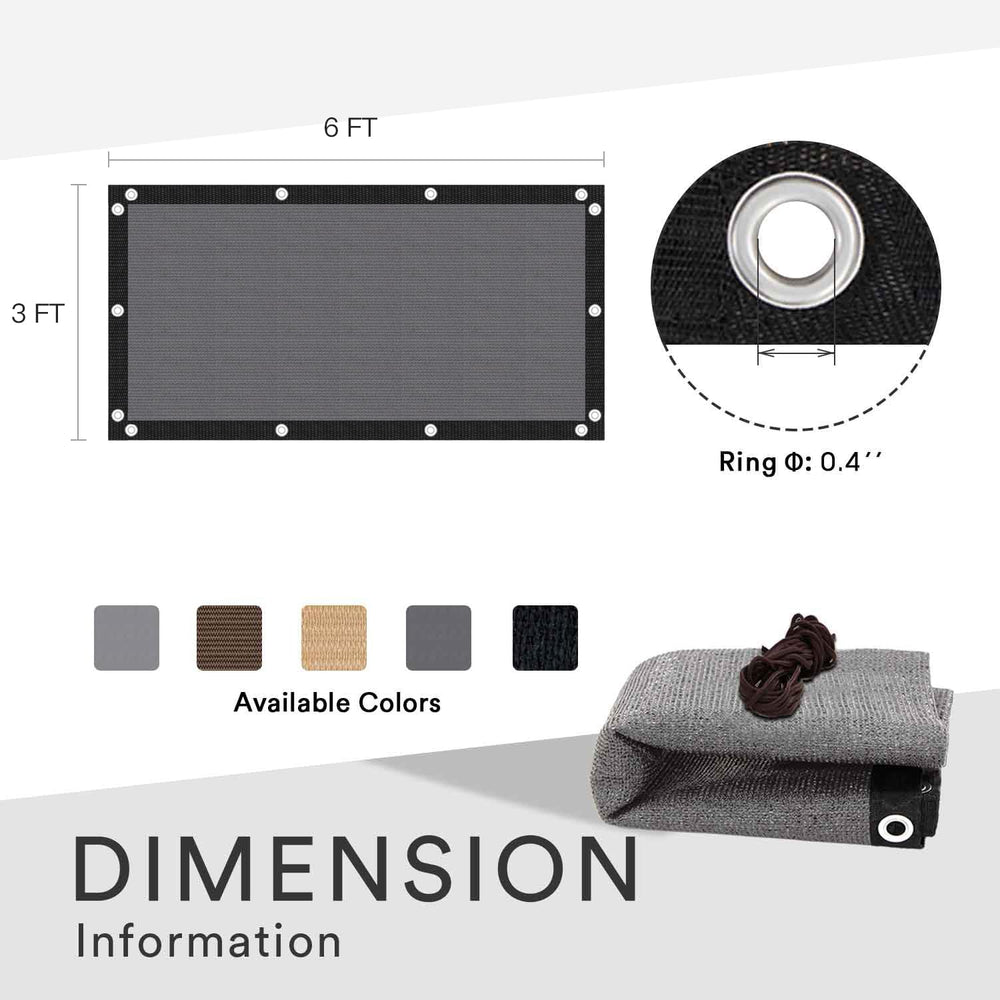 VICLLAX Shade Cloth packaging with size and material details