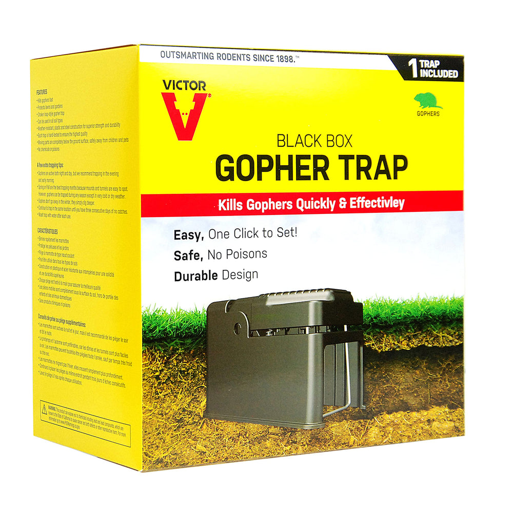 Victor Black Box Gopher Trap back view