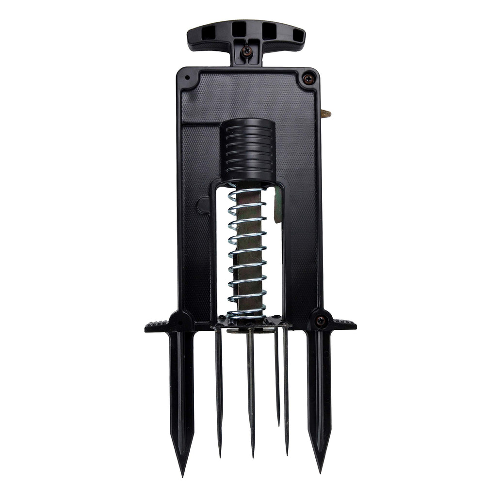 Victor Easy-to-Set DeadSet Mole Trap front view, black