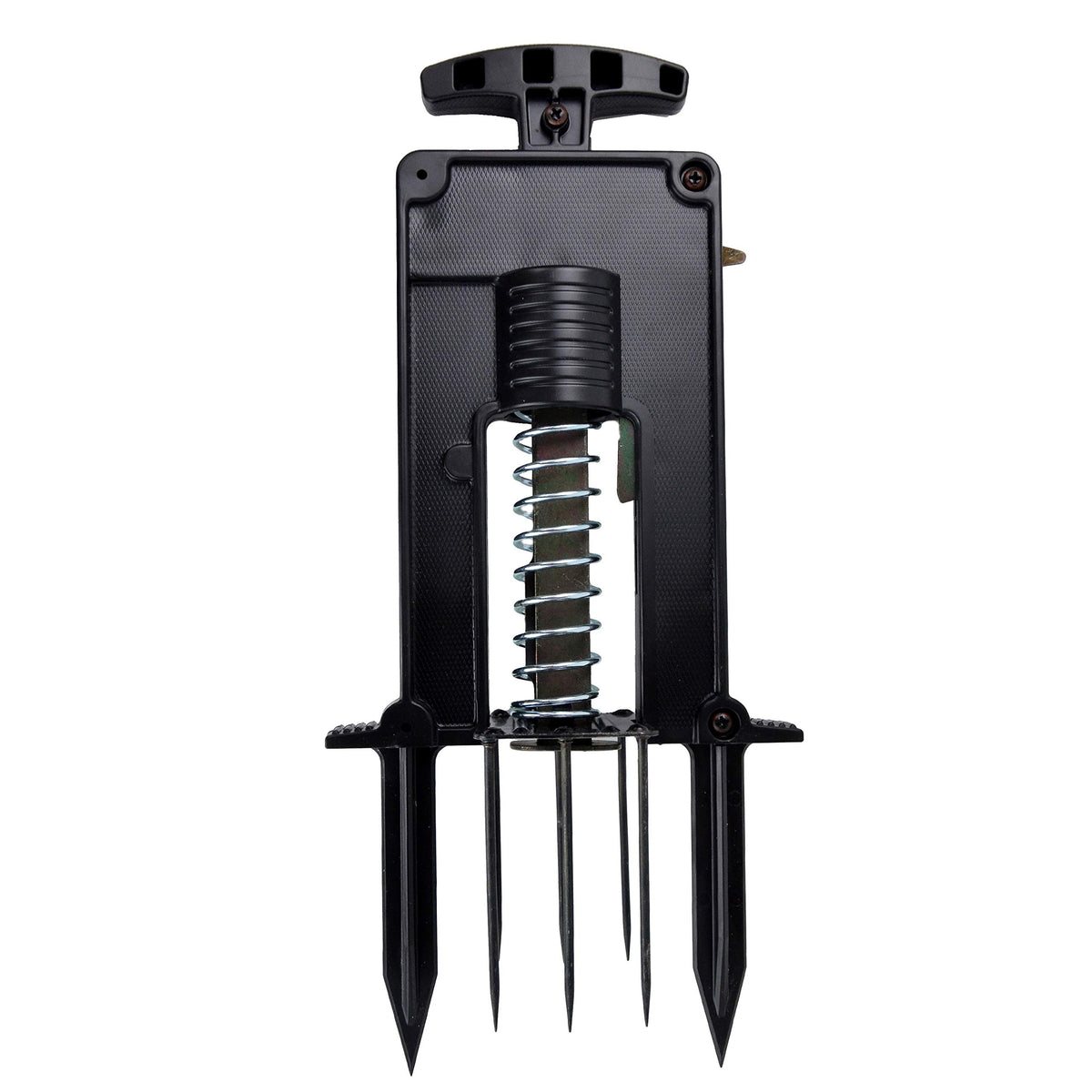 Victor Easy-to-Set DeadSet Mole Trap front view, black