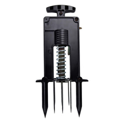 Victor Easy-to-Set DeadSet Mole Trap front view, black
