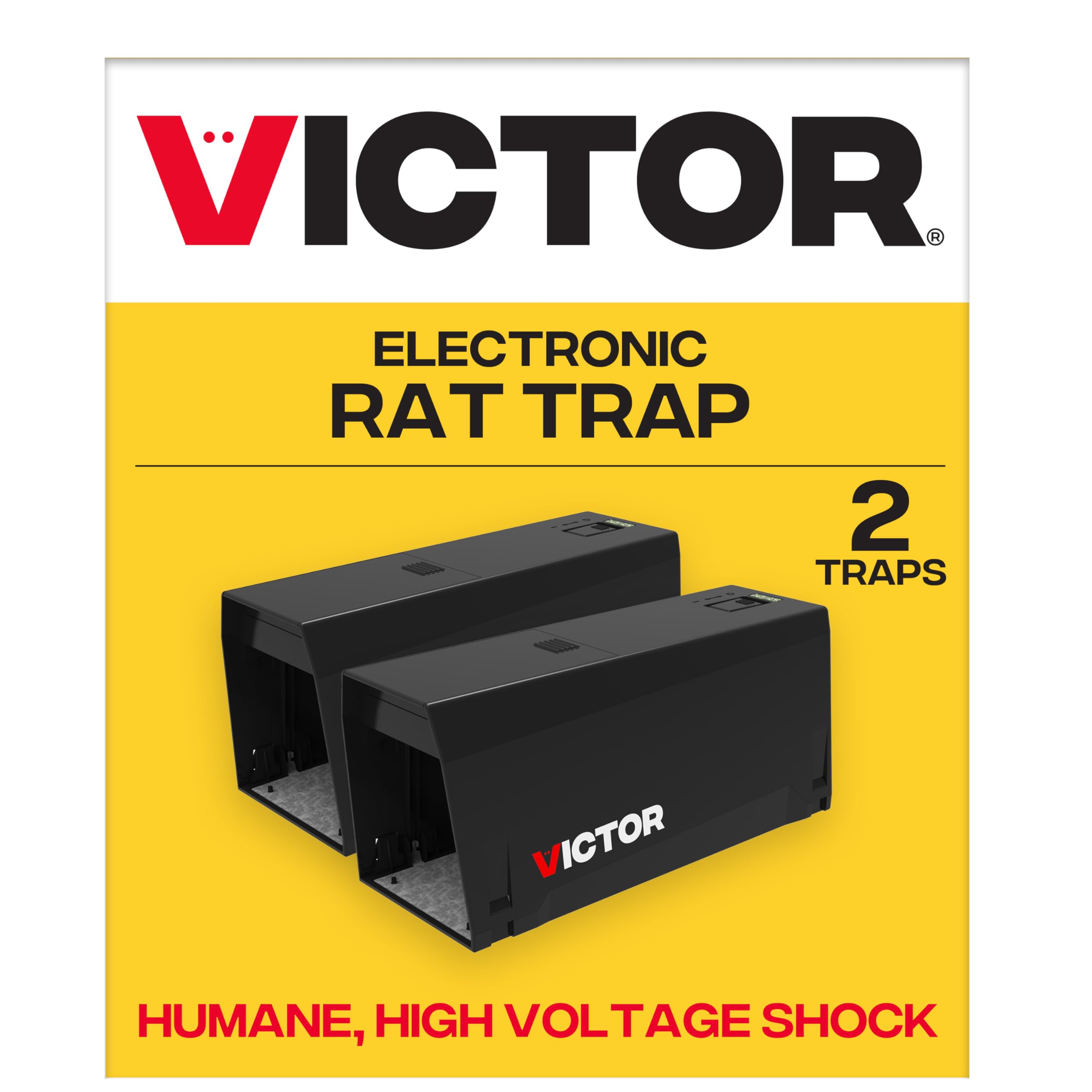 Victor Electronic Rat Trap 2-Pack front view with LED indicators