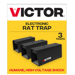Victor Electronic Rat Trap front view, black plastic design