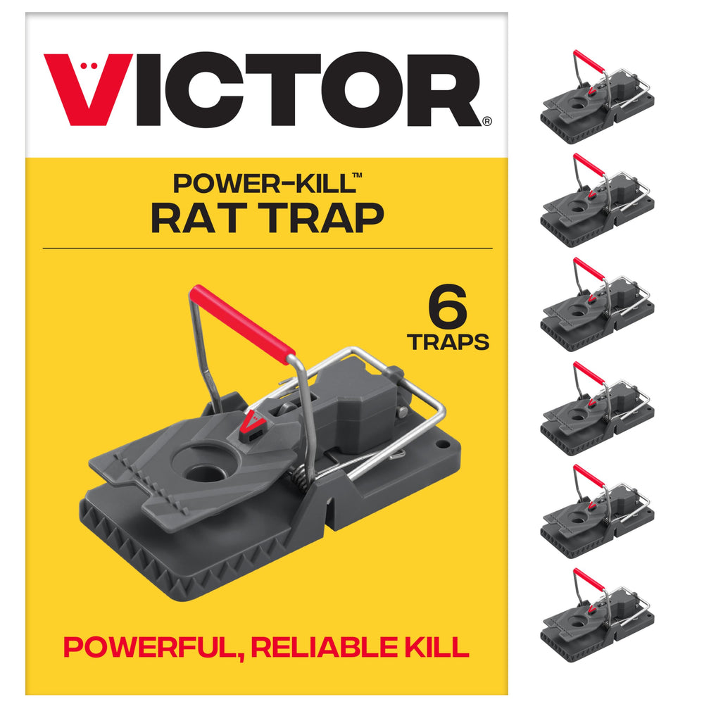 Victor M144B Instant Power-Kill Rat Trap front view, gray