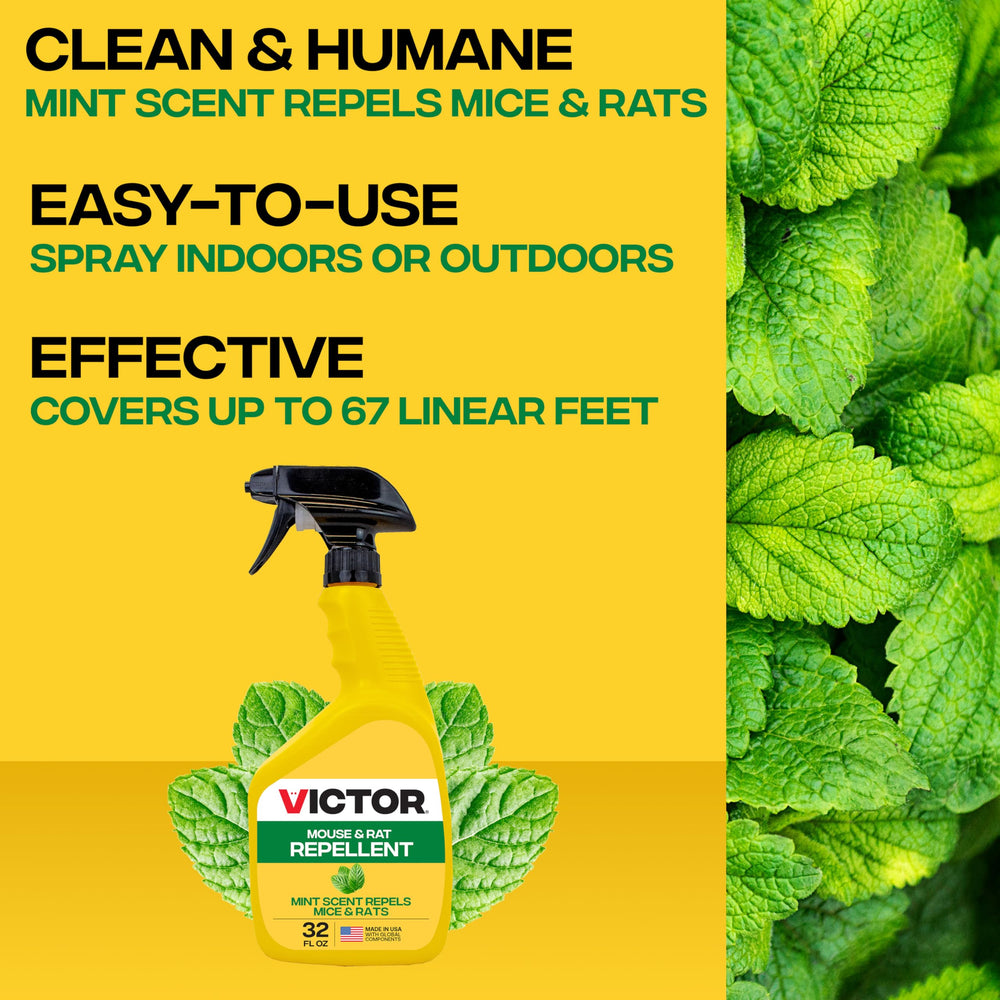 Victor Mouse and Rat Repellent Spray label close-up
