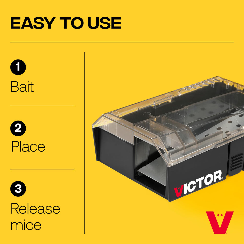 Victor Multi-Catch Mouse Trap in indoor setting next to a wall