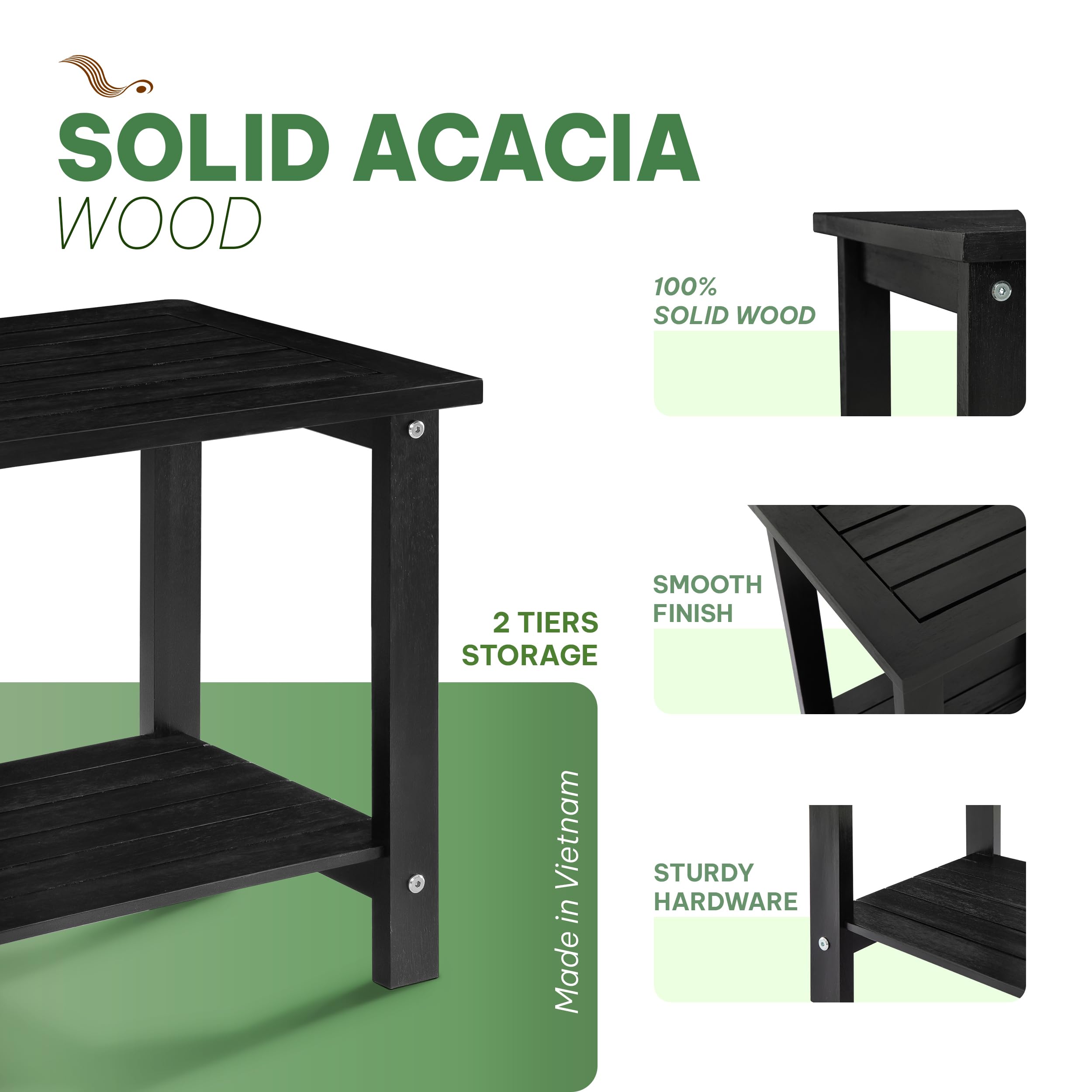 VICTORY RELAX Acacia Wood Adirondack Side Table assembly guide included
