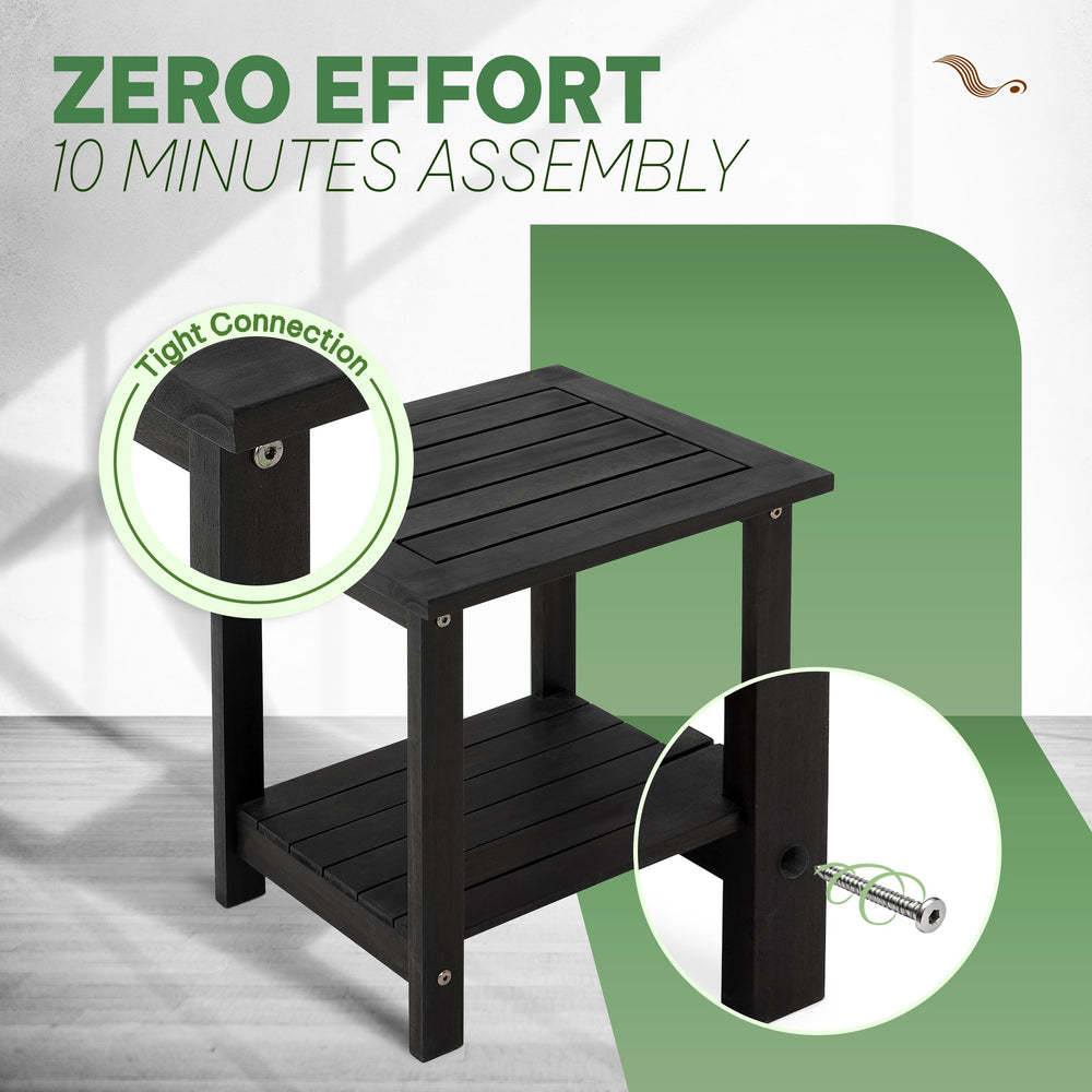 VICTORY RELAX Acacia Wood Adirondack Side Table with rounded edges for safety