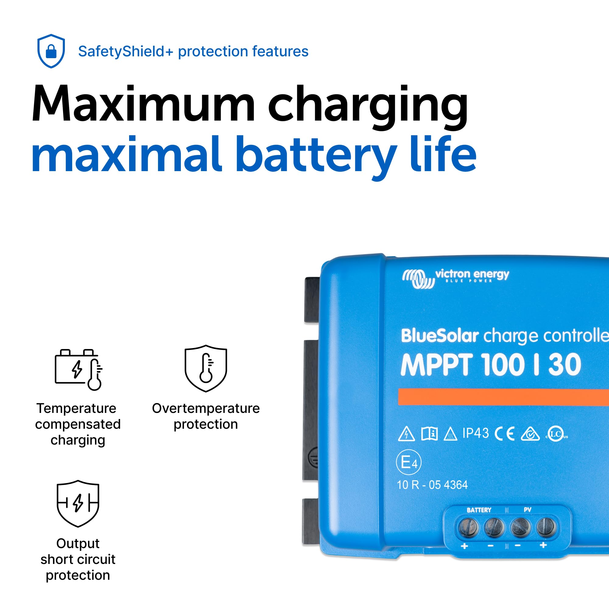Victron BlueSolar MPPT Charge Controller features display