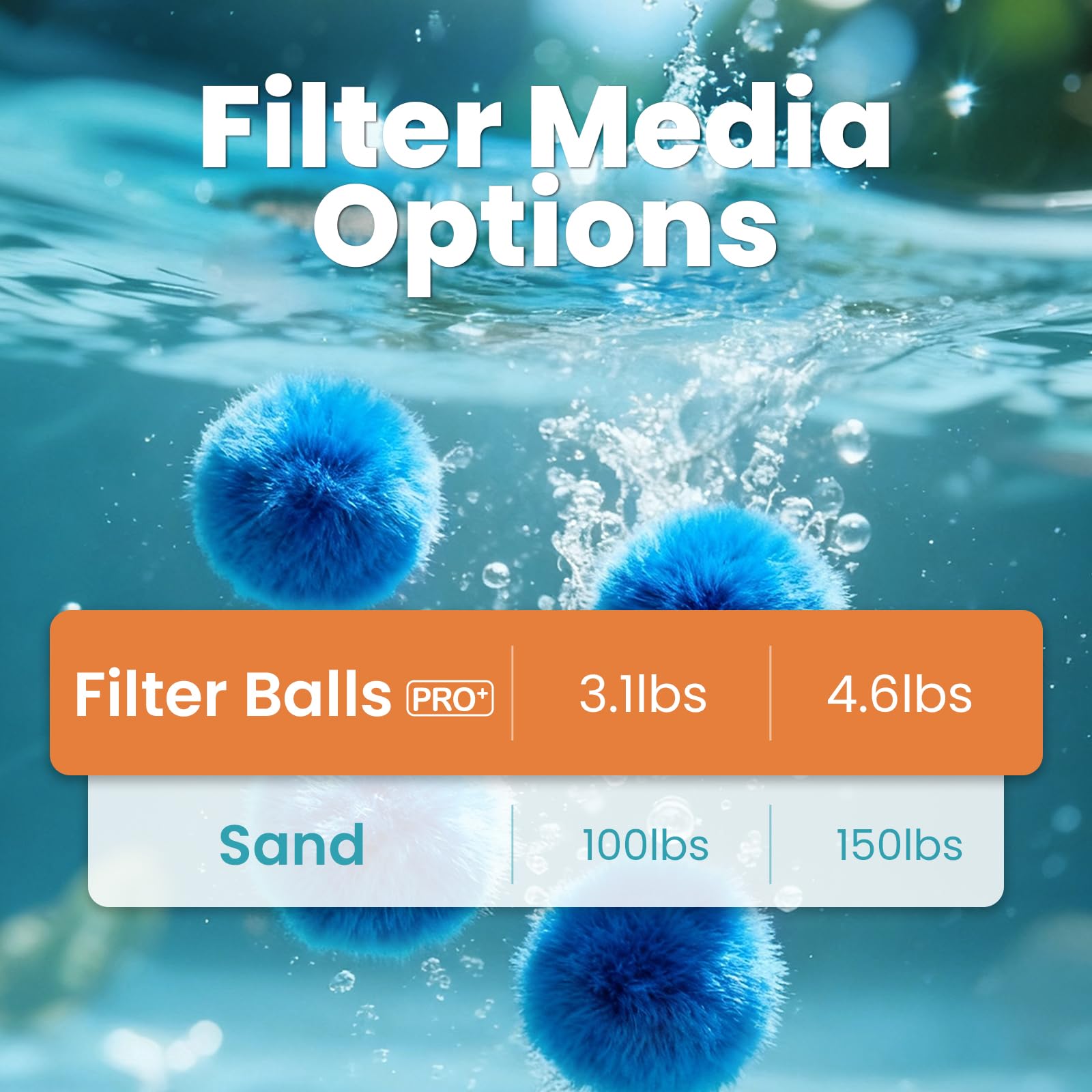 Vidapool filter balls displayed on a patio