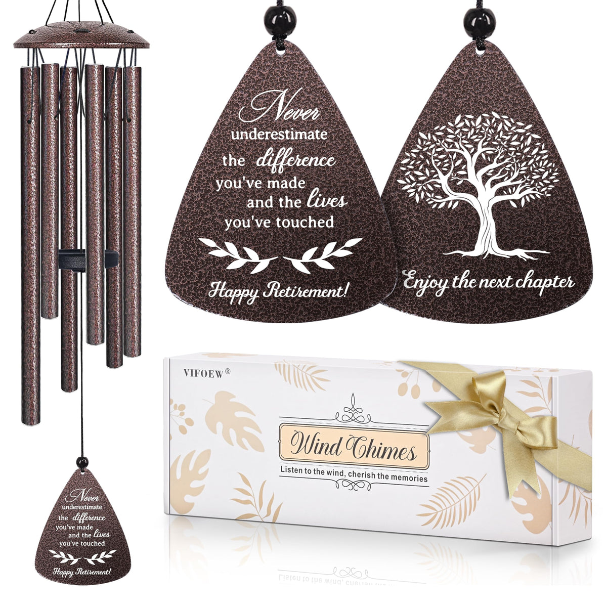vifoew 32-inch wind chime front view in gift packaging