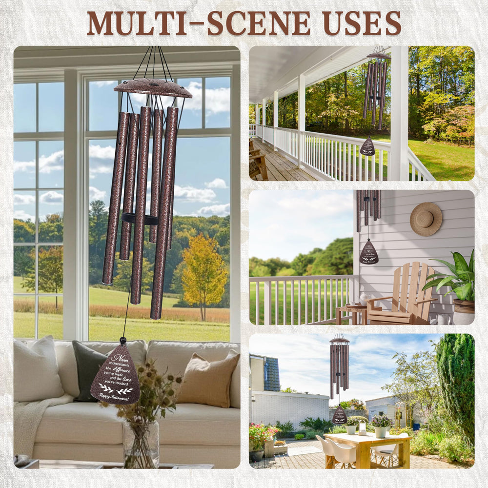 vifoew wind chime displayed on a porch