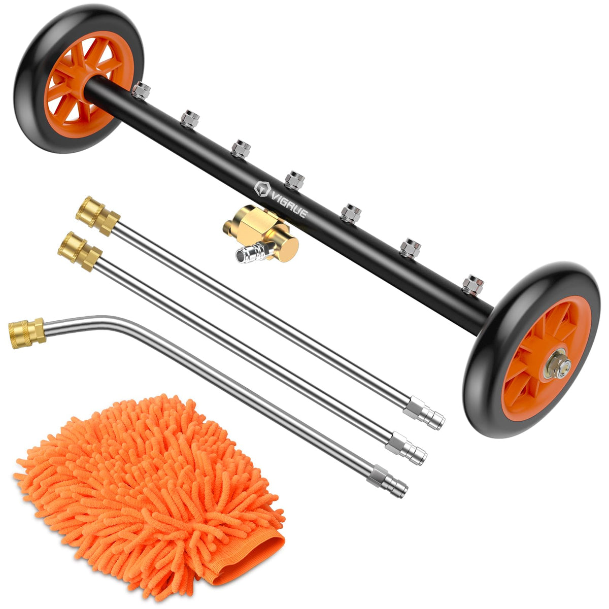 VIGRUE 2-in-1 Undercarriage Pressure Washer Attachment front view