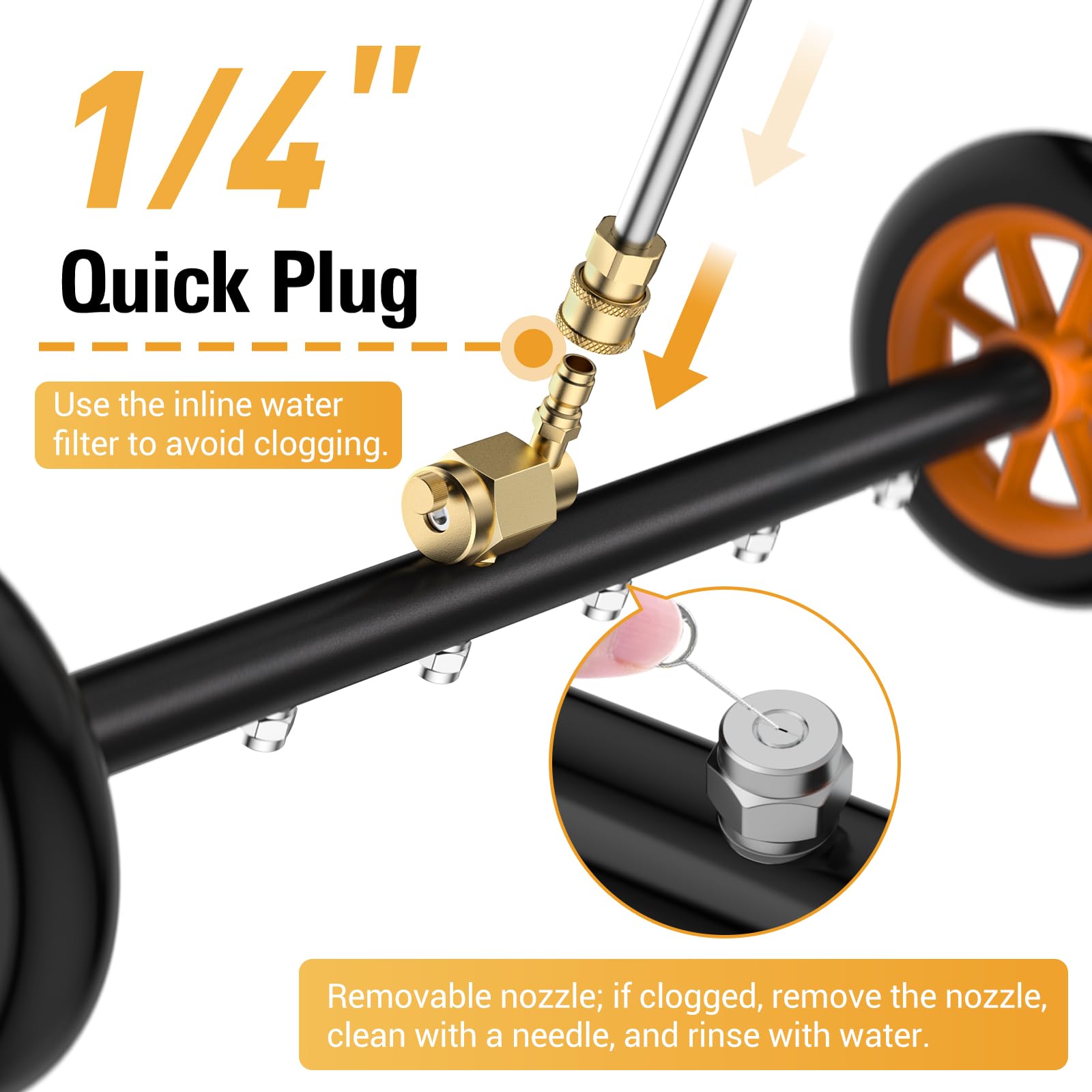 VIGRUE undercarriage pressure washer attachment in use