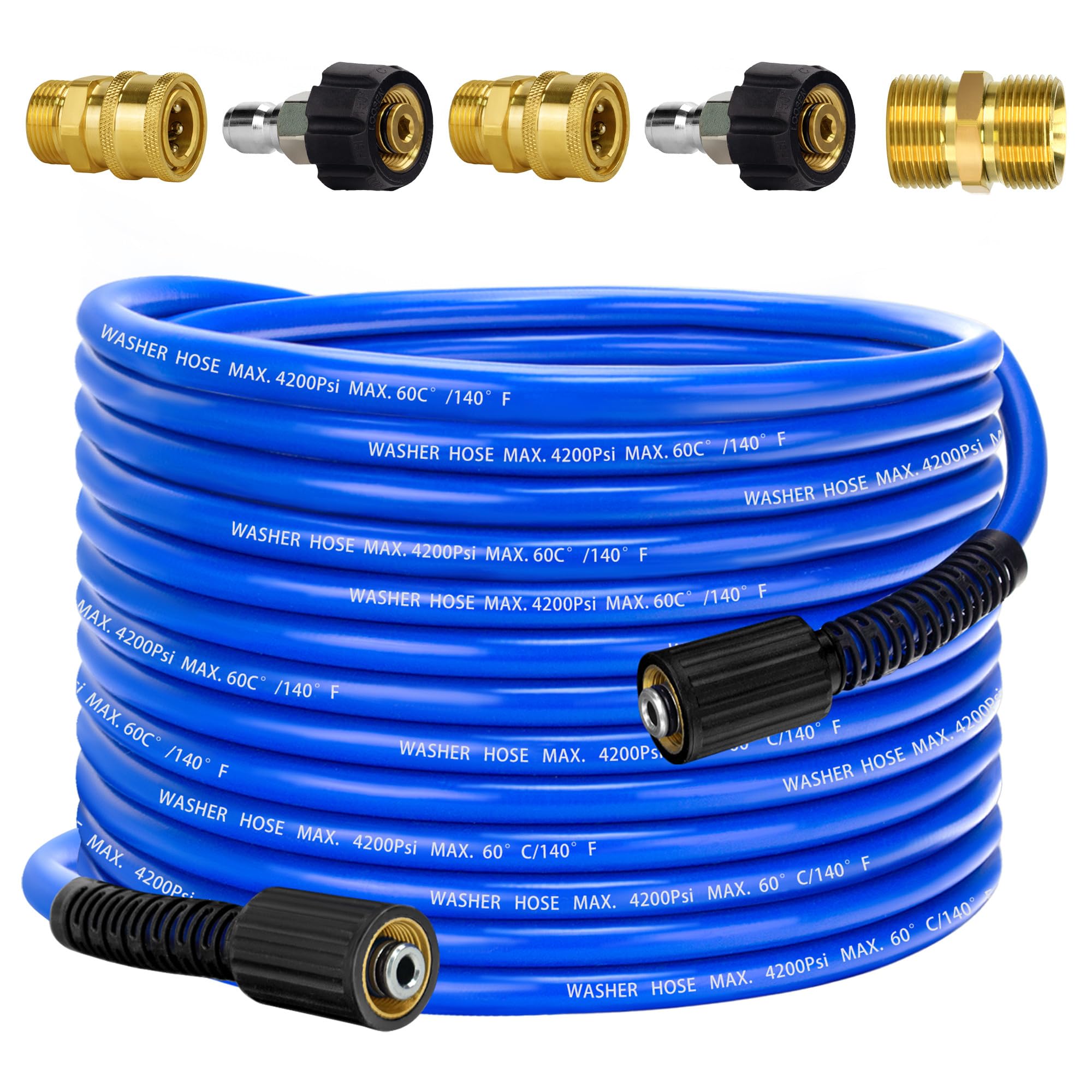 VIHEG Pressure Washer Hose 50 FT blue model front view
