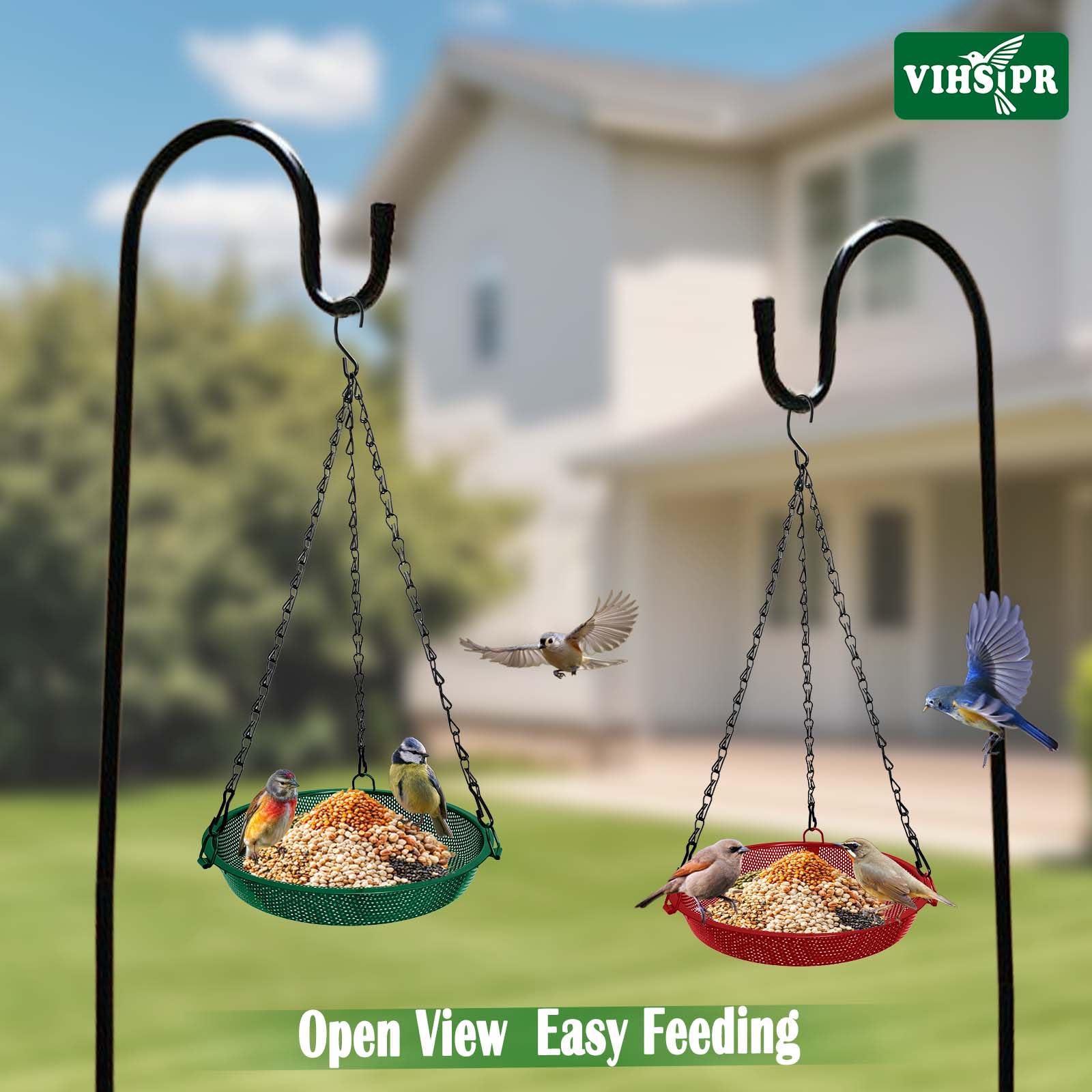 VIHSIPR bird feeder shown in a garden setting