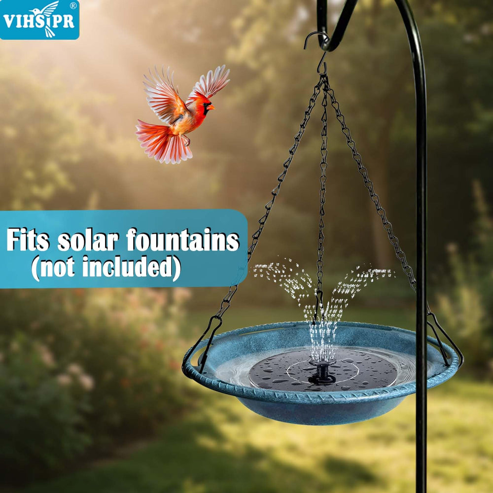VIHSIPR Hanging Bird Bath with birds perched on the edge
