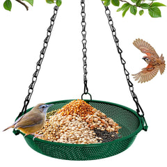 VIHSIPR Hanging Platform Bird Feeder in green from the front