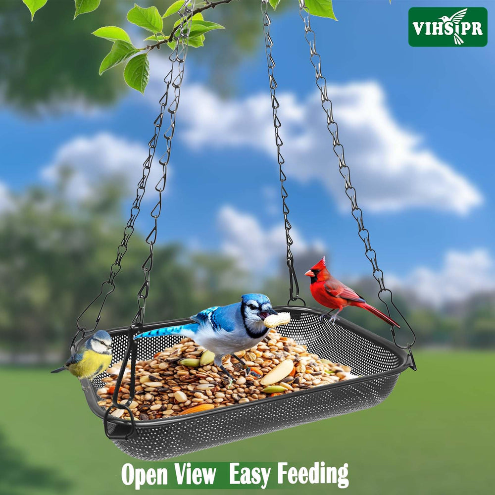 VIHSIPR Hanging Platform Bird Feeder showing drainage holes