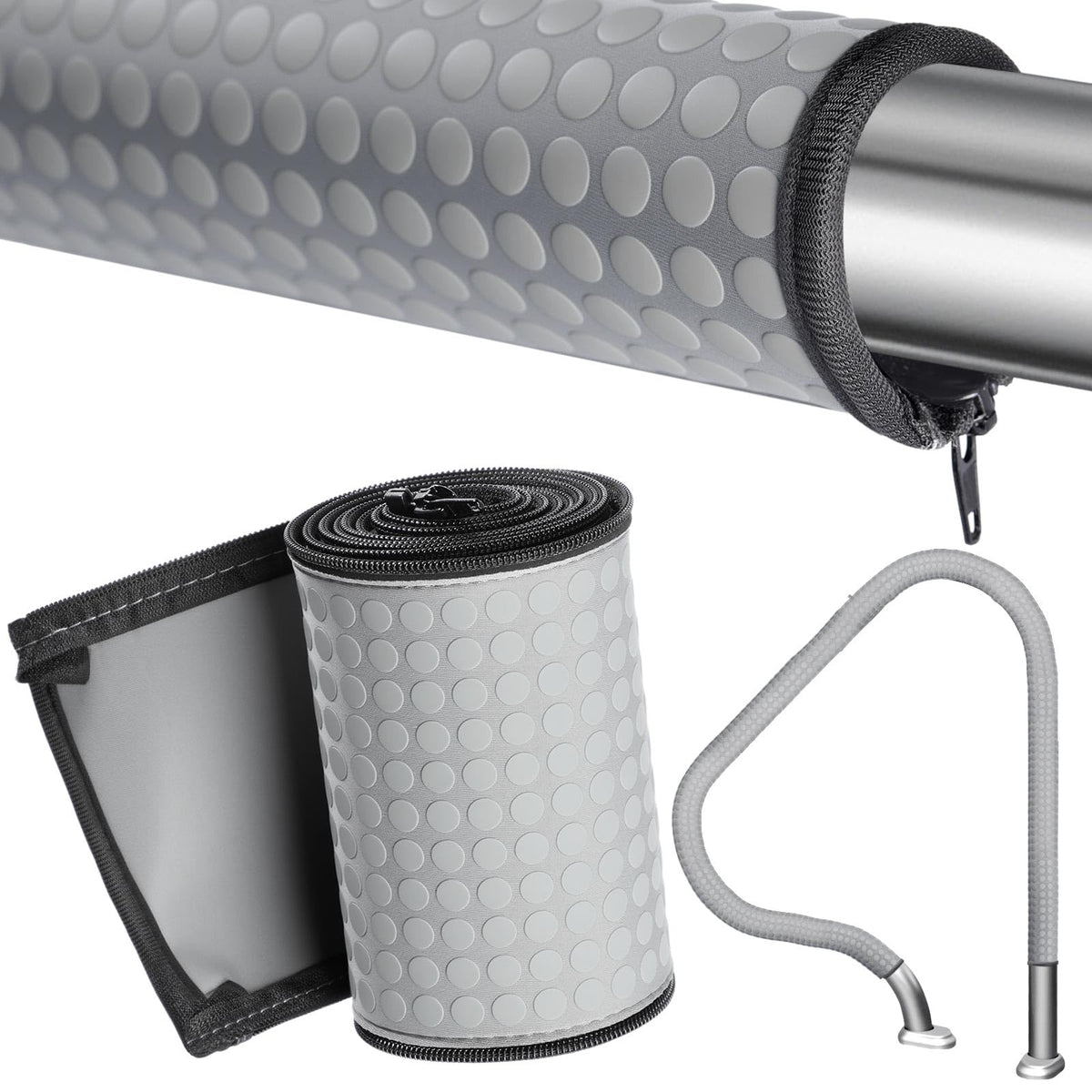 Vincreem 6 ft pool handrail cover in gray, front view