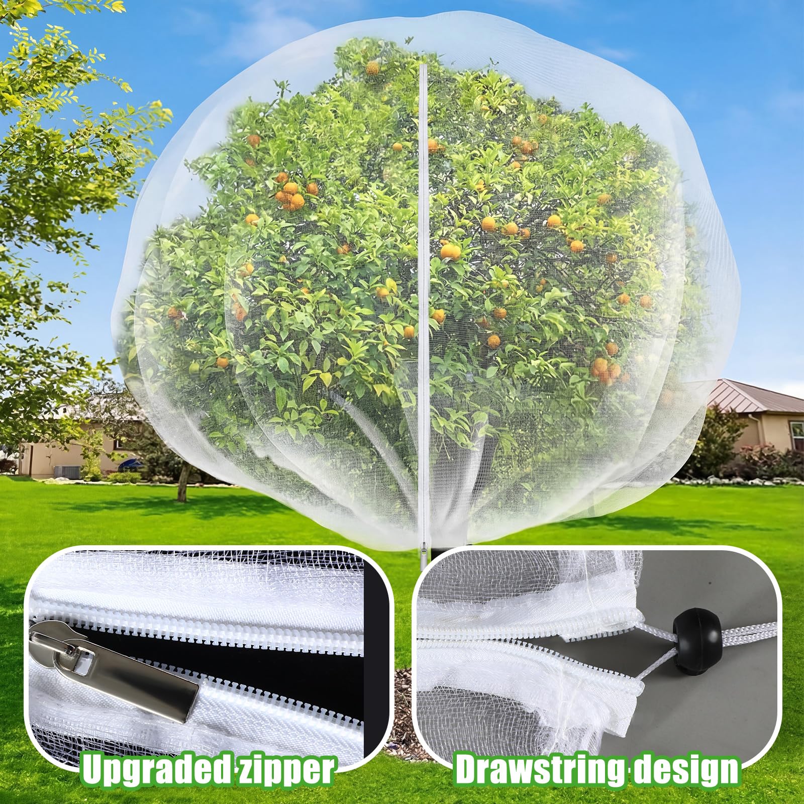 Vincreem Large Fruit Tree Netting drawstring closure