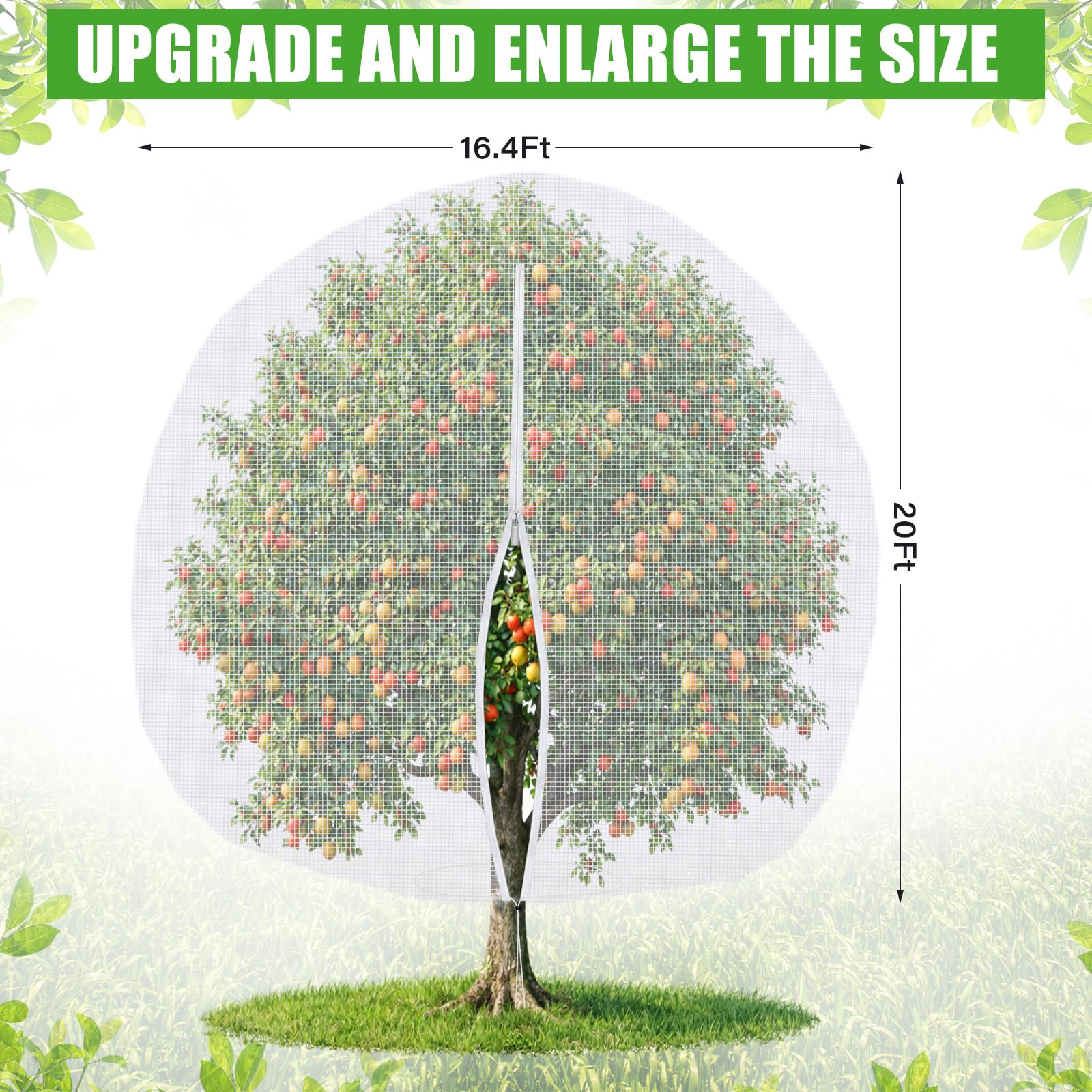 Vincreem Large Fruit Tree Netting zipper detail