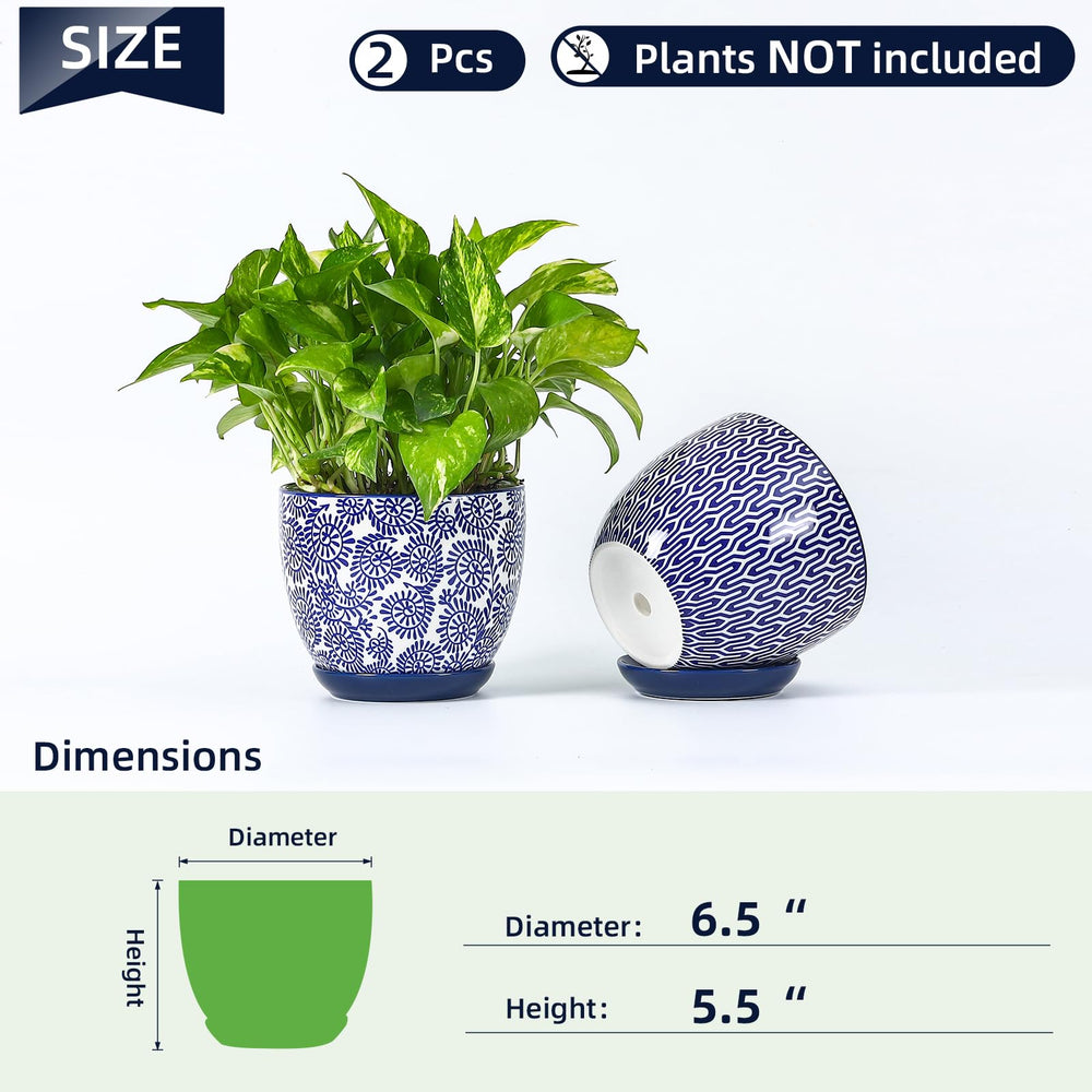 Vintage blue Selamica planter with elegant design