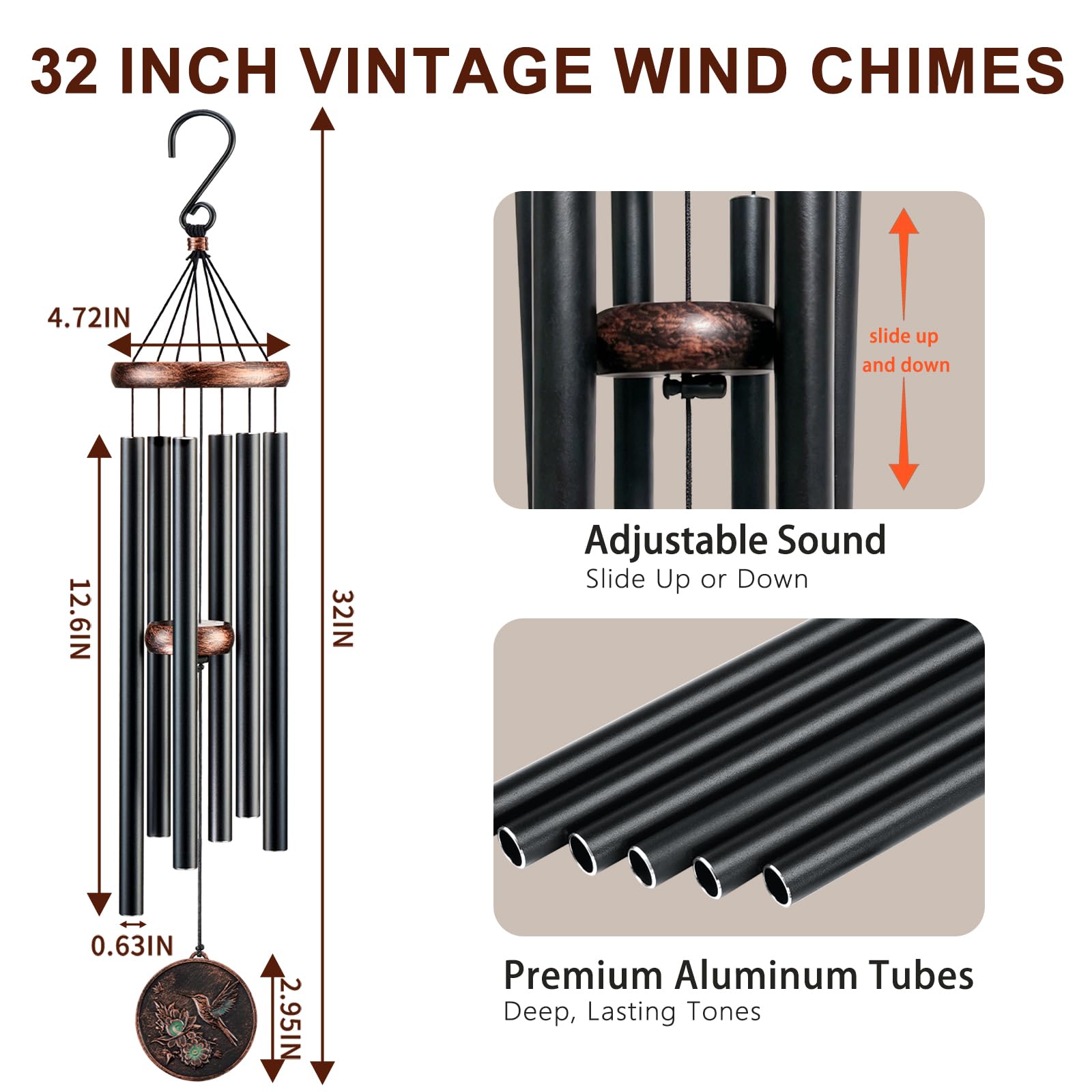 Vintage-style greeting card included with Gabzart wind chimes