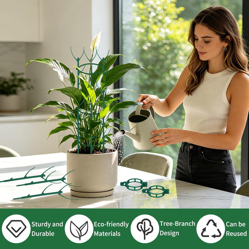 Vintrex plant support stakes with vibrant green plants