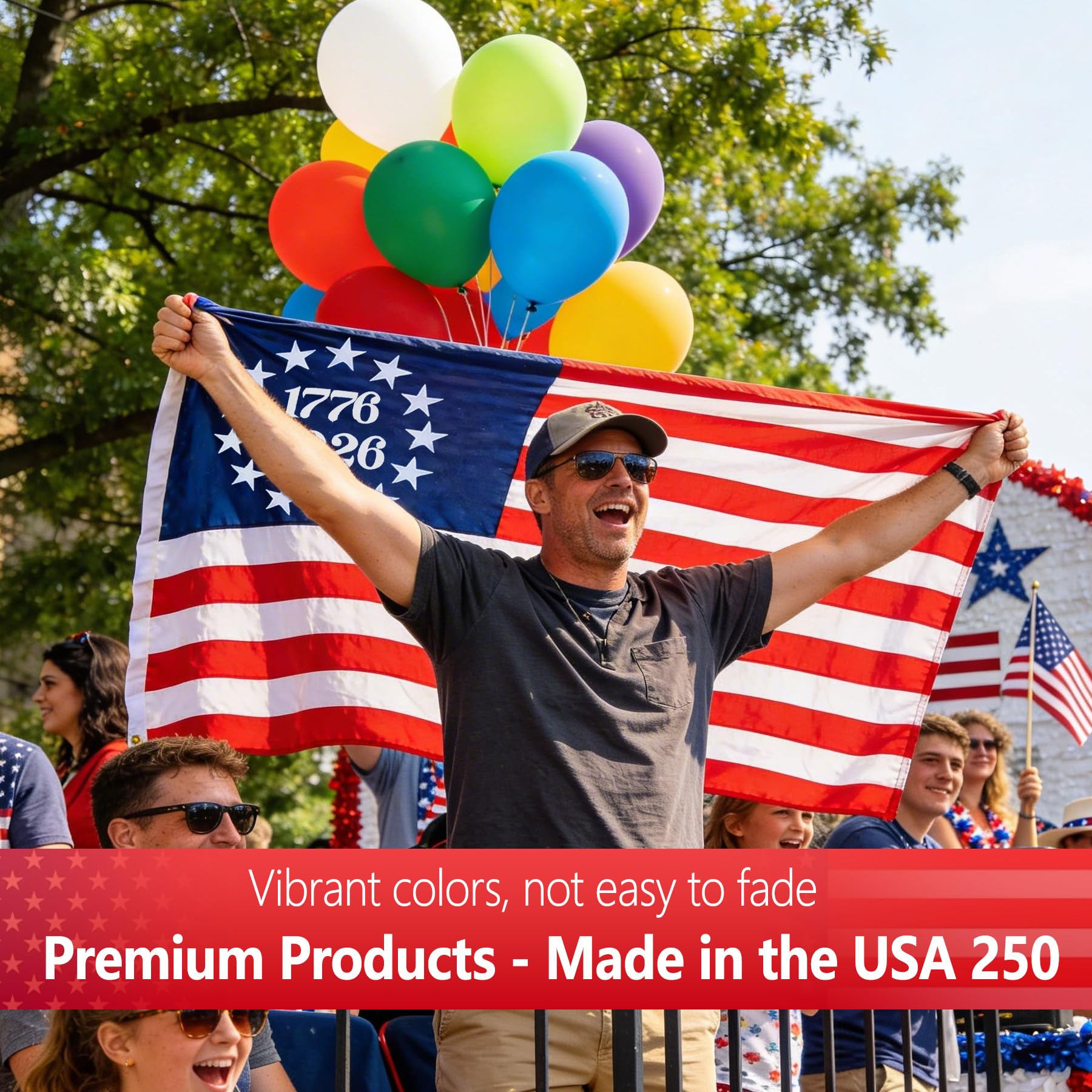 VIPMEN American Flag in outdoor garden setting