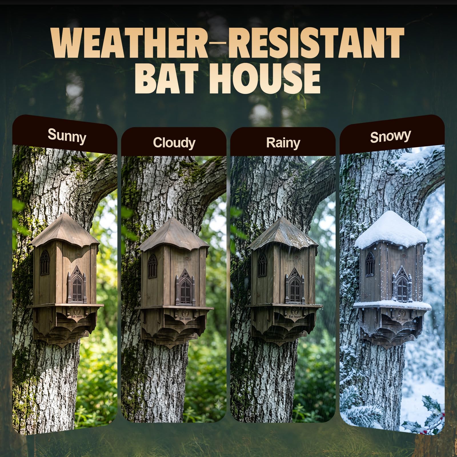 VIREESR bat house in natural outdoor setting