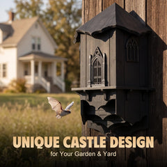 VIREESR Bat House placed in a garden setting