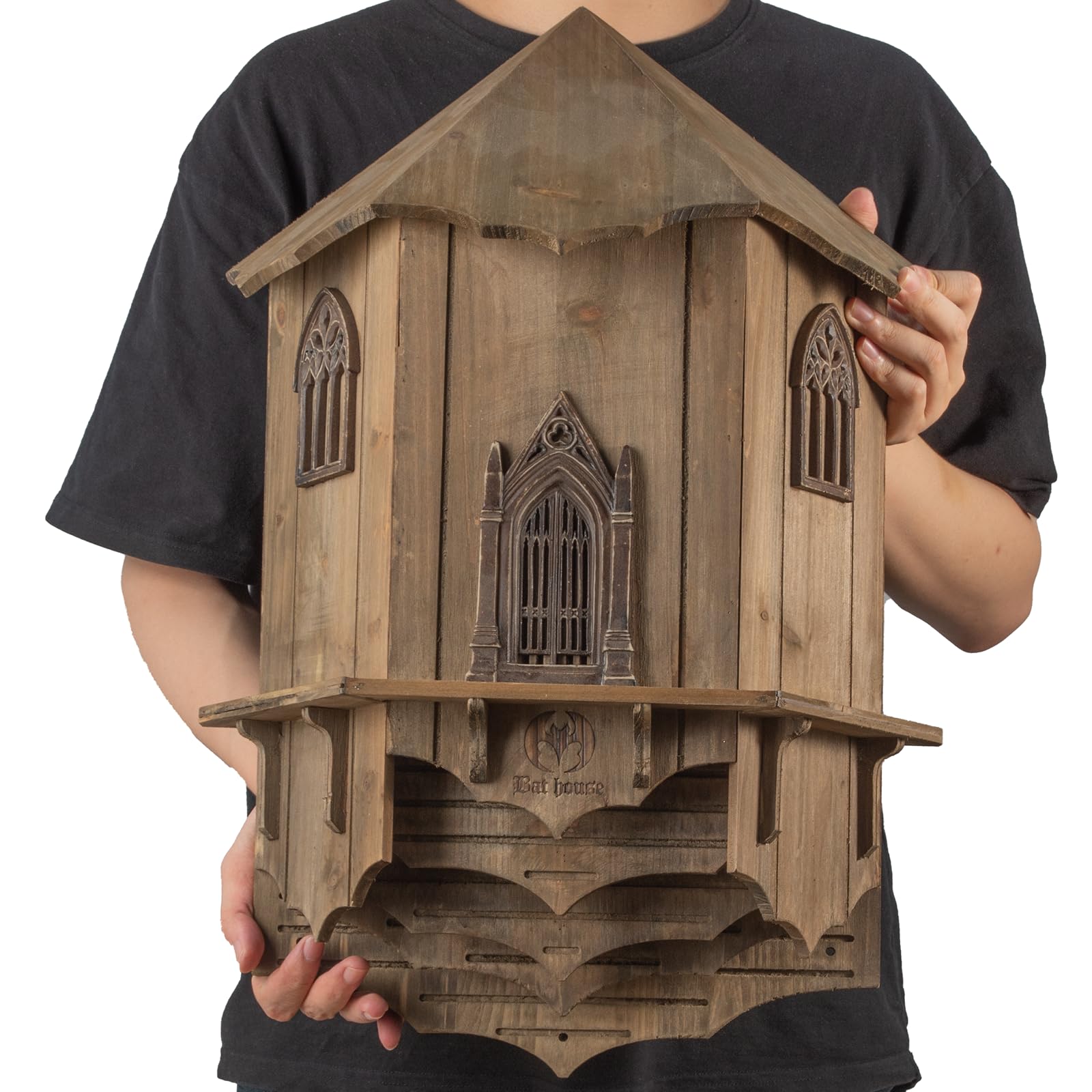 VIREESR Large Bat House front view with four chambers