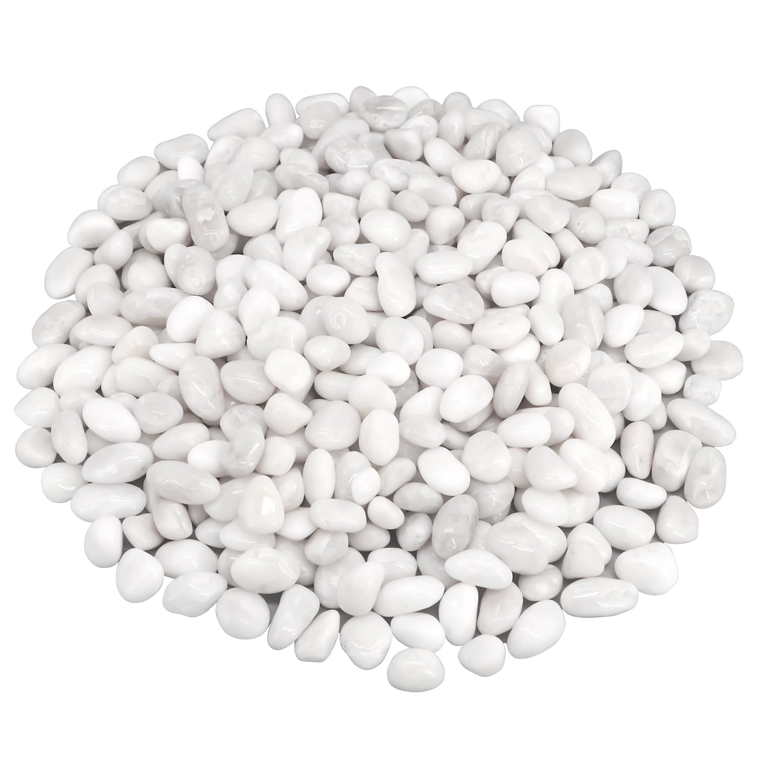 Virekm 10 lbs natural decorative stones in white