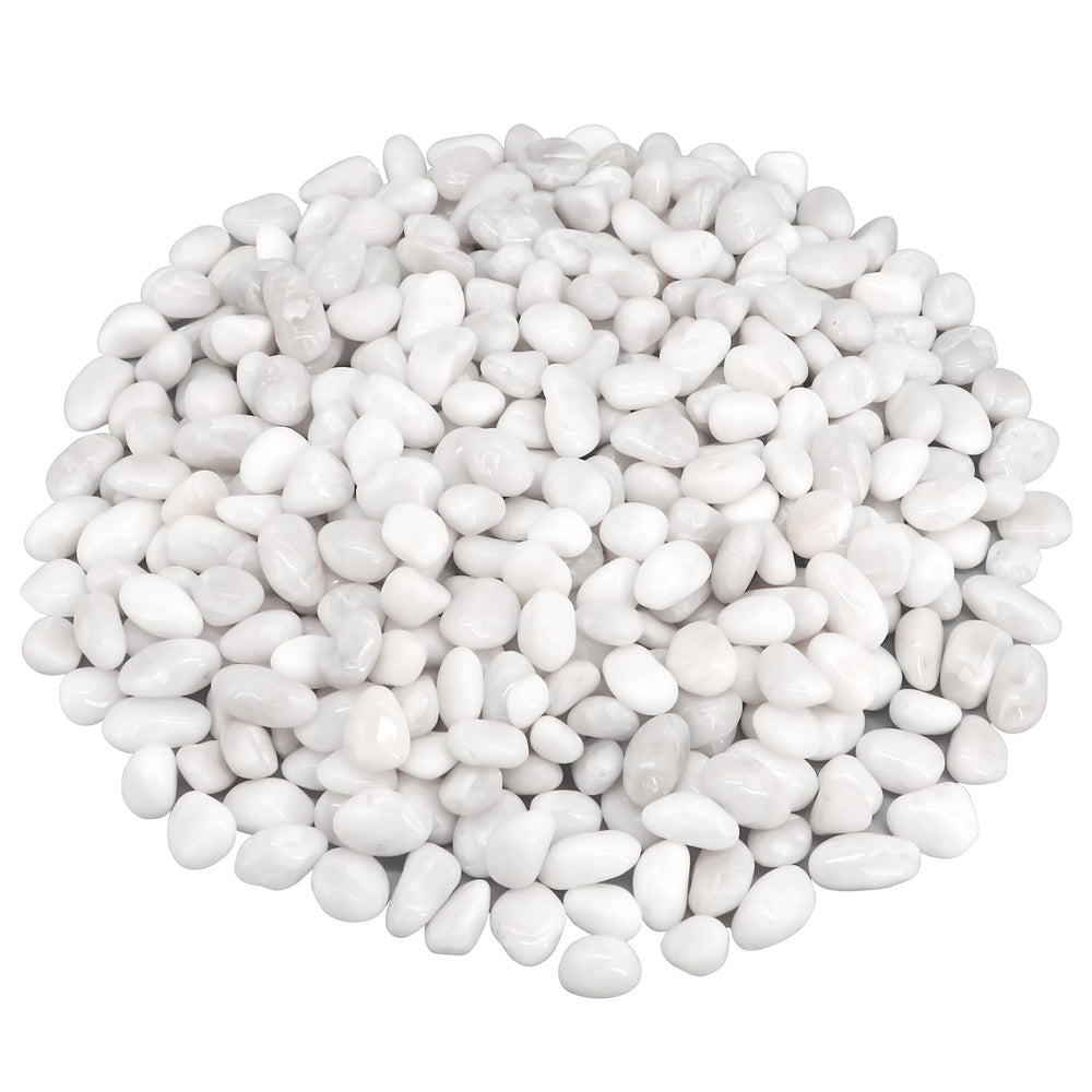 Virekm 10 lbs natural decorative stones in white