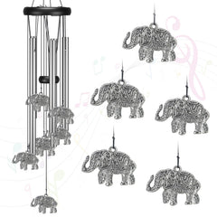 Virekm 25.5-inch aluminum wind chime with elephant design