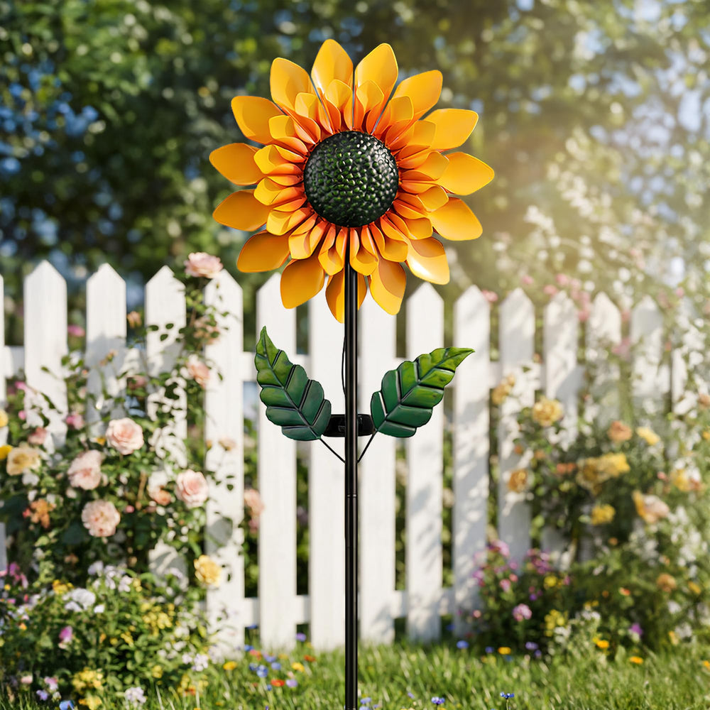 VISFLAIR Sunflower Wind Spinner with metal stake