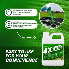 Visible green spray pattern on lawn using Not Rocket Sciences dye
