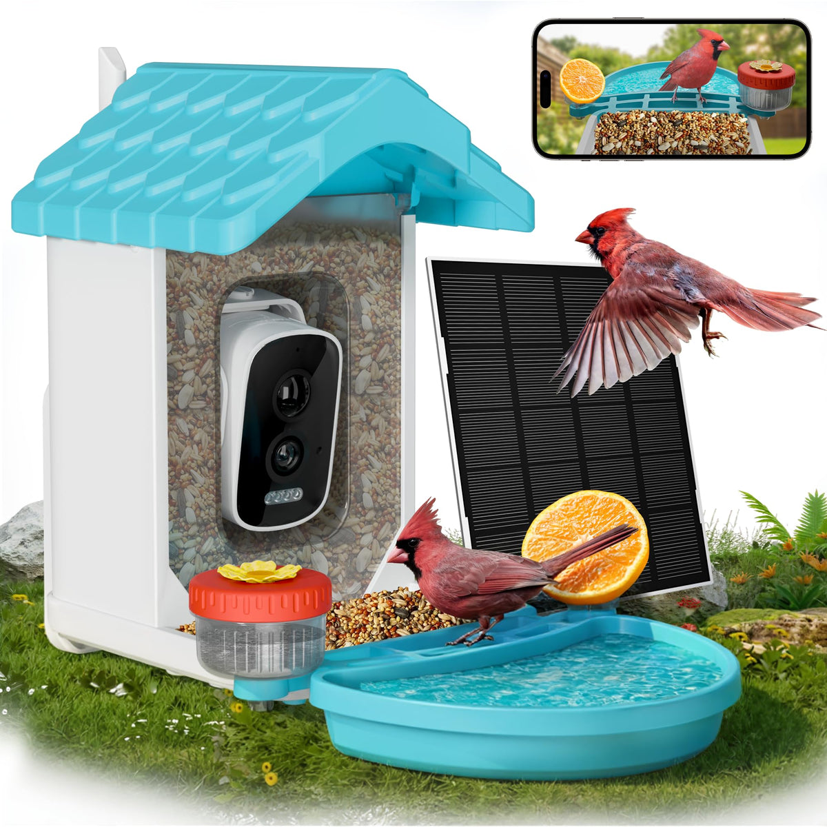 VISIOGEAR Smart Bird Feeder front view with 4K camera