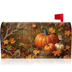 VISSTREE Magnetic Mailbox Cover 25"x21" with autumn pumpkin design