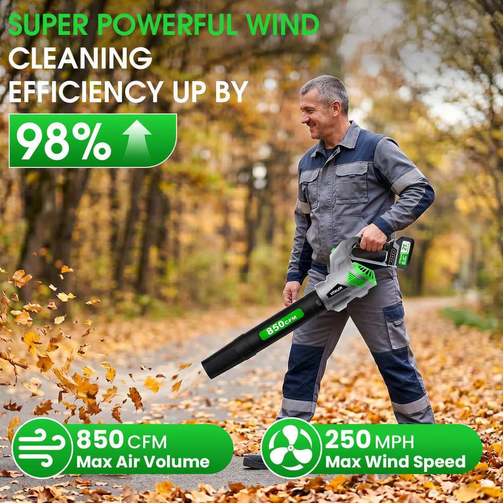 Vitaler Leaf Blower showing the 180° rotating handle feature