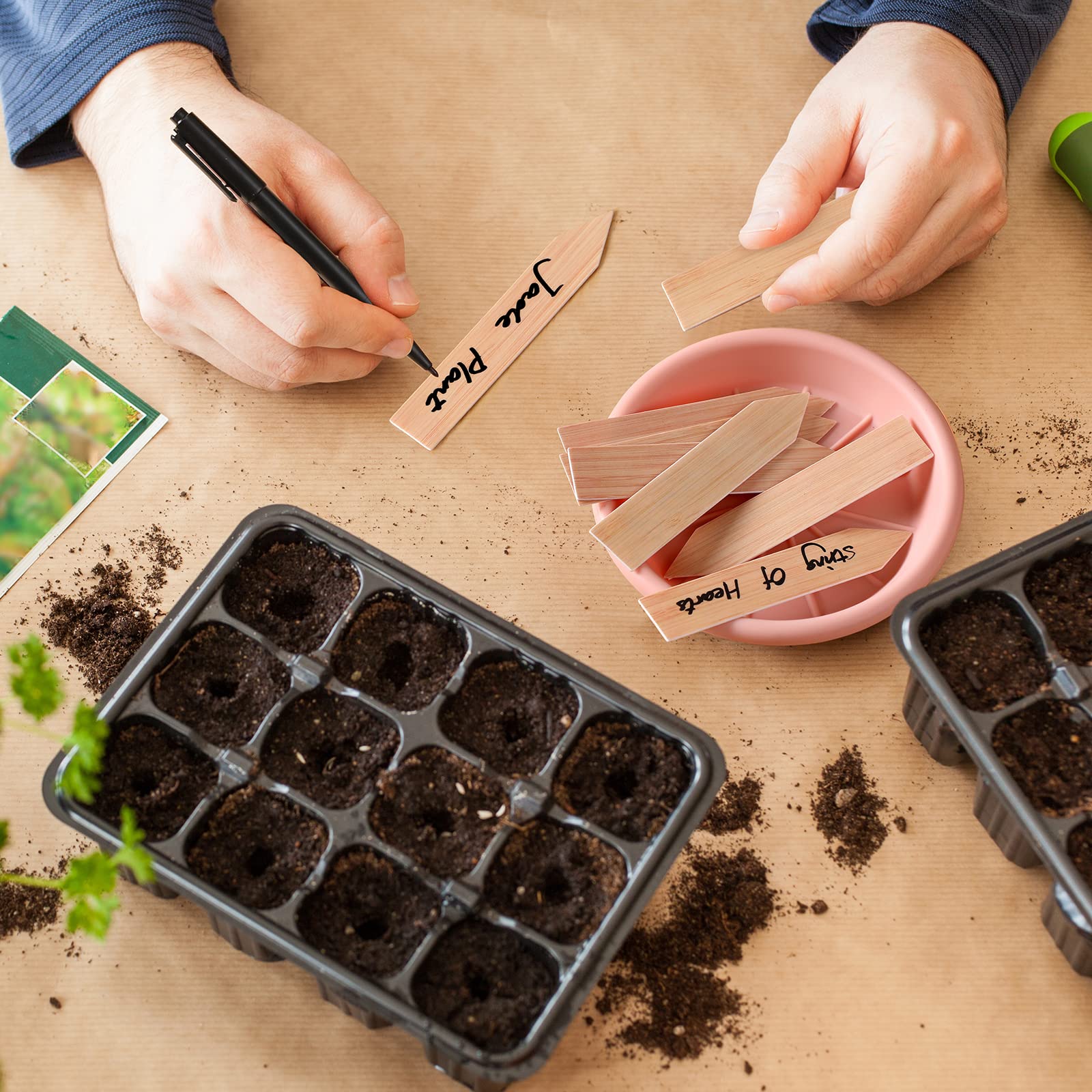 VITEVER plant labels pack of 200 on a table