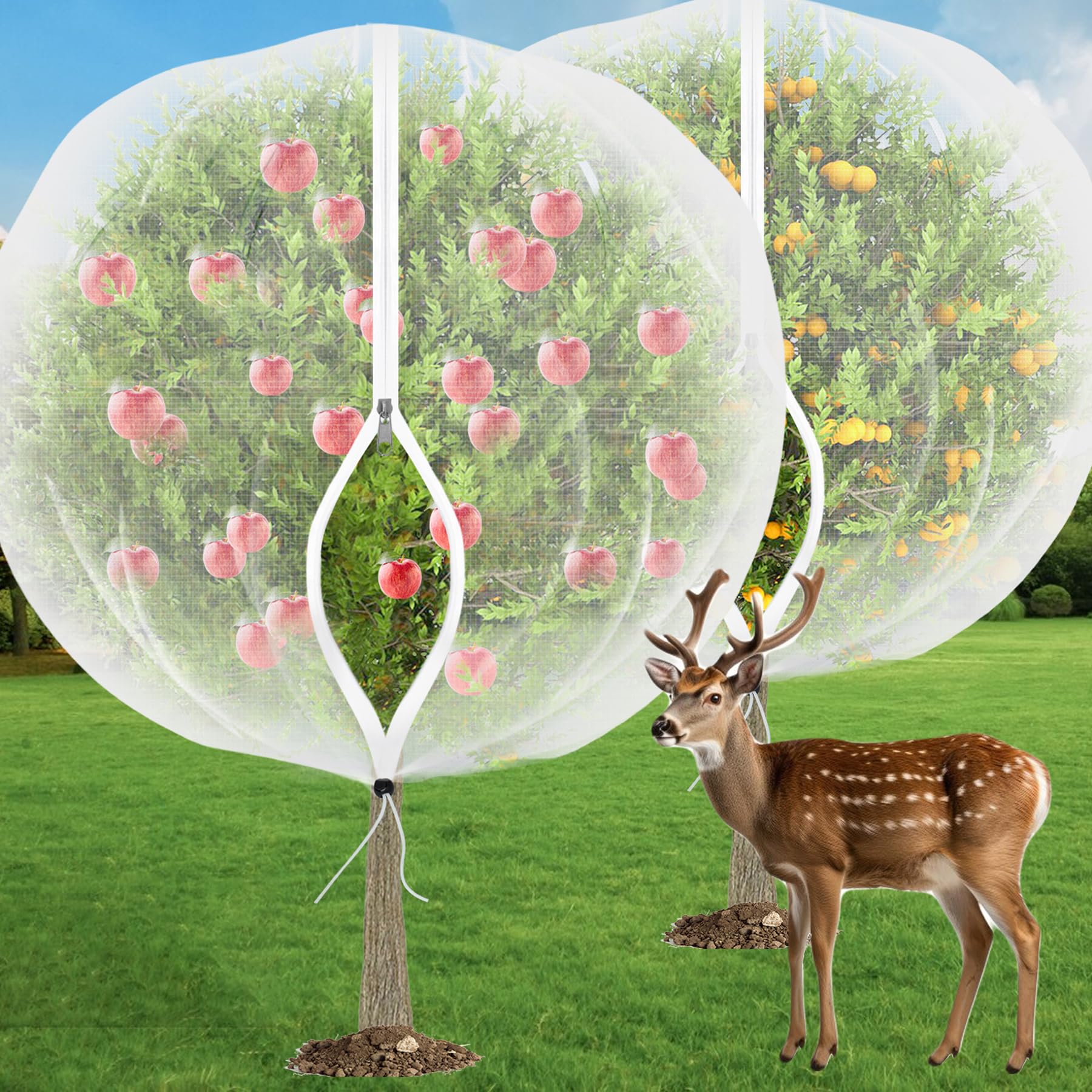 VITI Fruit Tree Netting for Cicadas, 8x5.3FT, White, front view