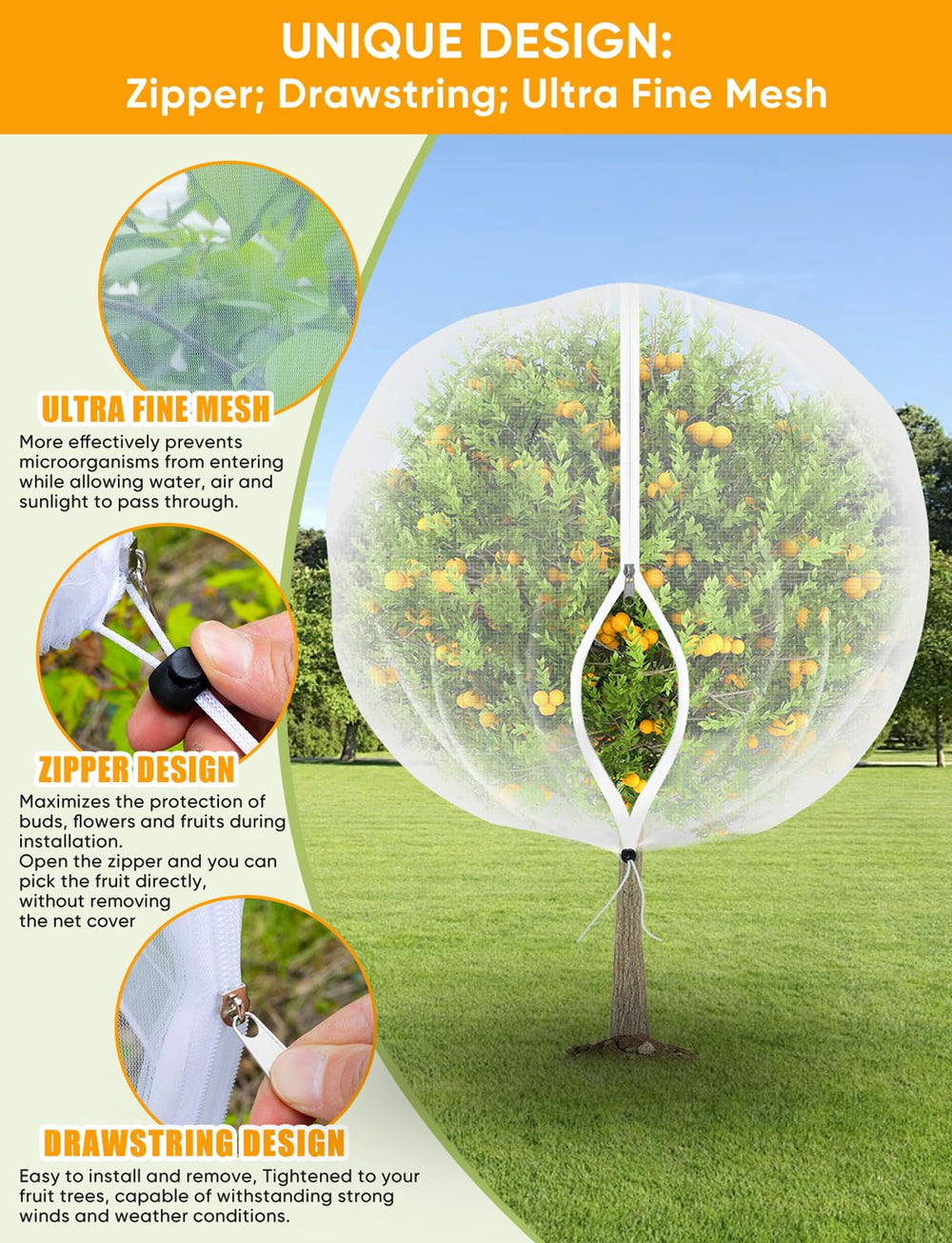 VITI Fruit Tree Netting for Cicadas, covering blueberry bushes