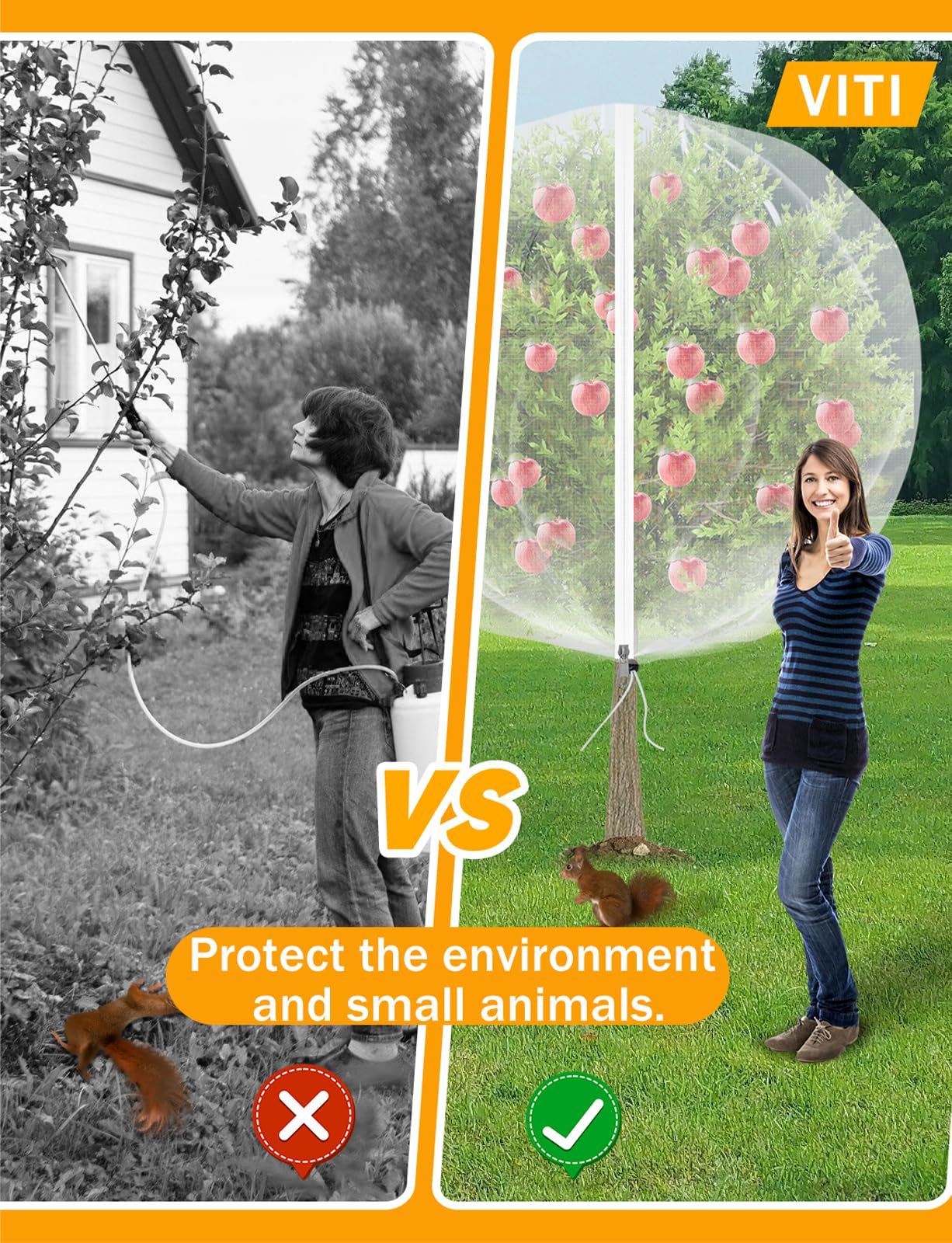VITI Fruit Tree Netting for Cicadas, easy installation