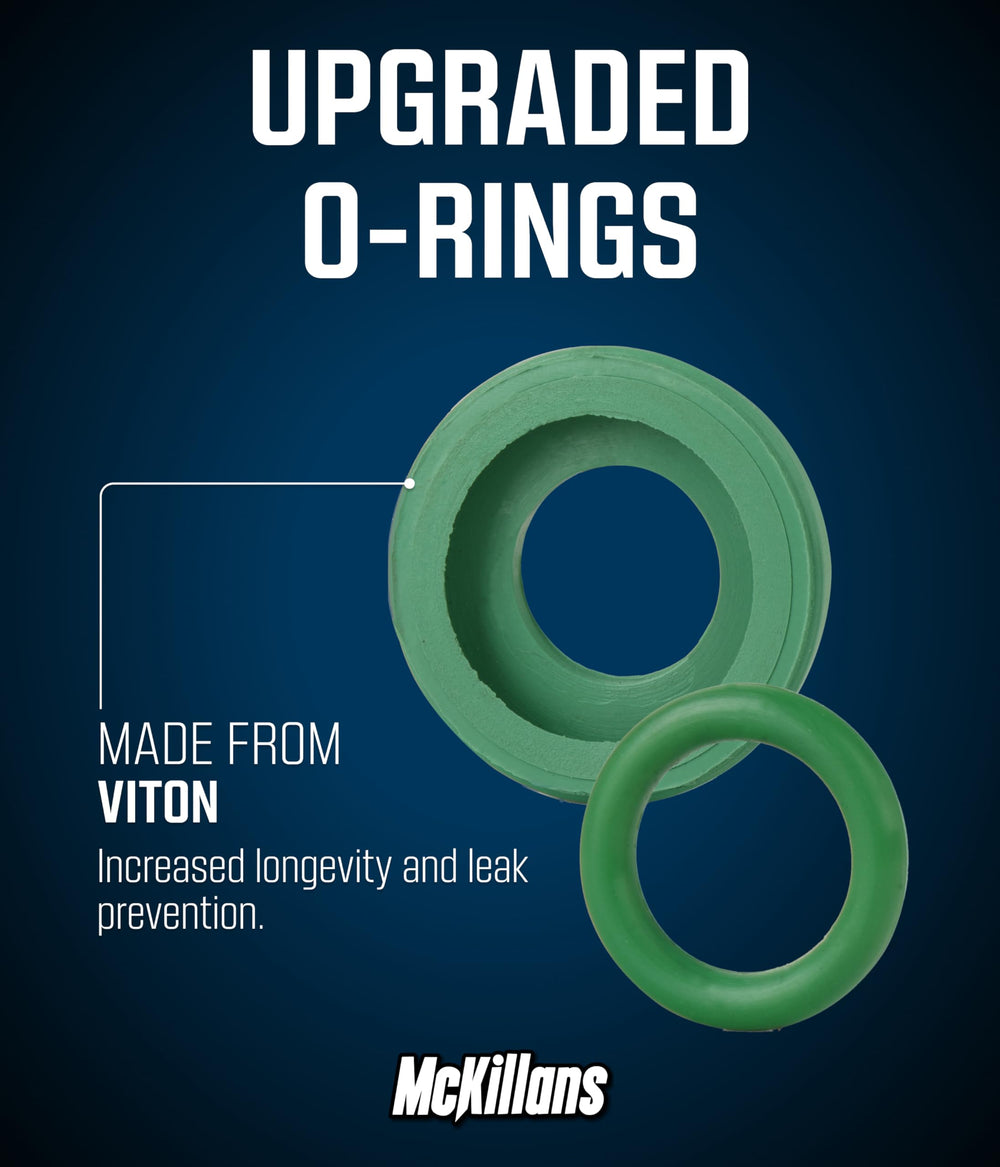 Viton O-Rings in McKillans quick connect for leak resistance