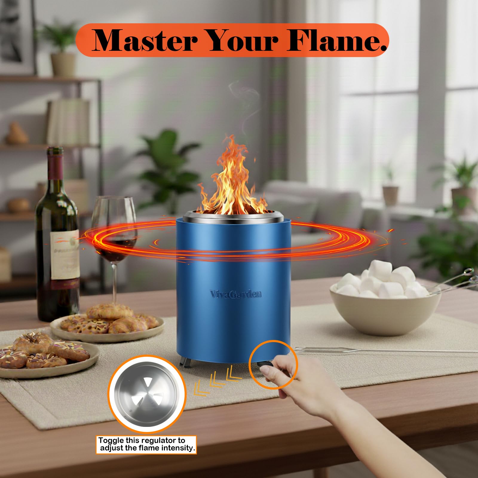 Vivagarden fire pit with roasting forks and carrying bag