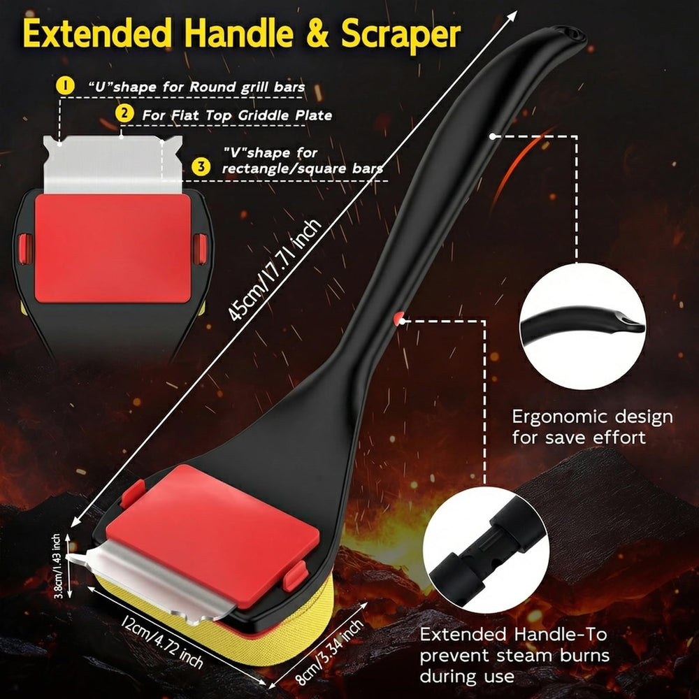 VIVAIVE grill brush cleaning a gas grill grates