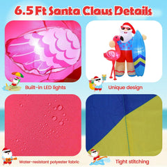Vivantia inflatable Santa with LED lights at night