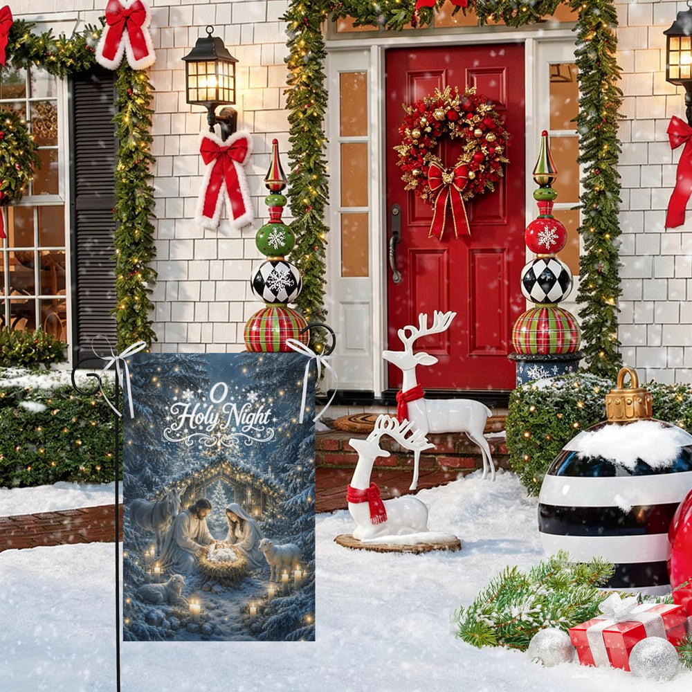 Vivid colours of DZGlobal Christmas Nativity Garden Flag